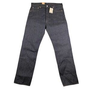 Levi Strauss 501 Mens 38x36 Dark Wash Rigid Button Fly Denim Jeans Western